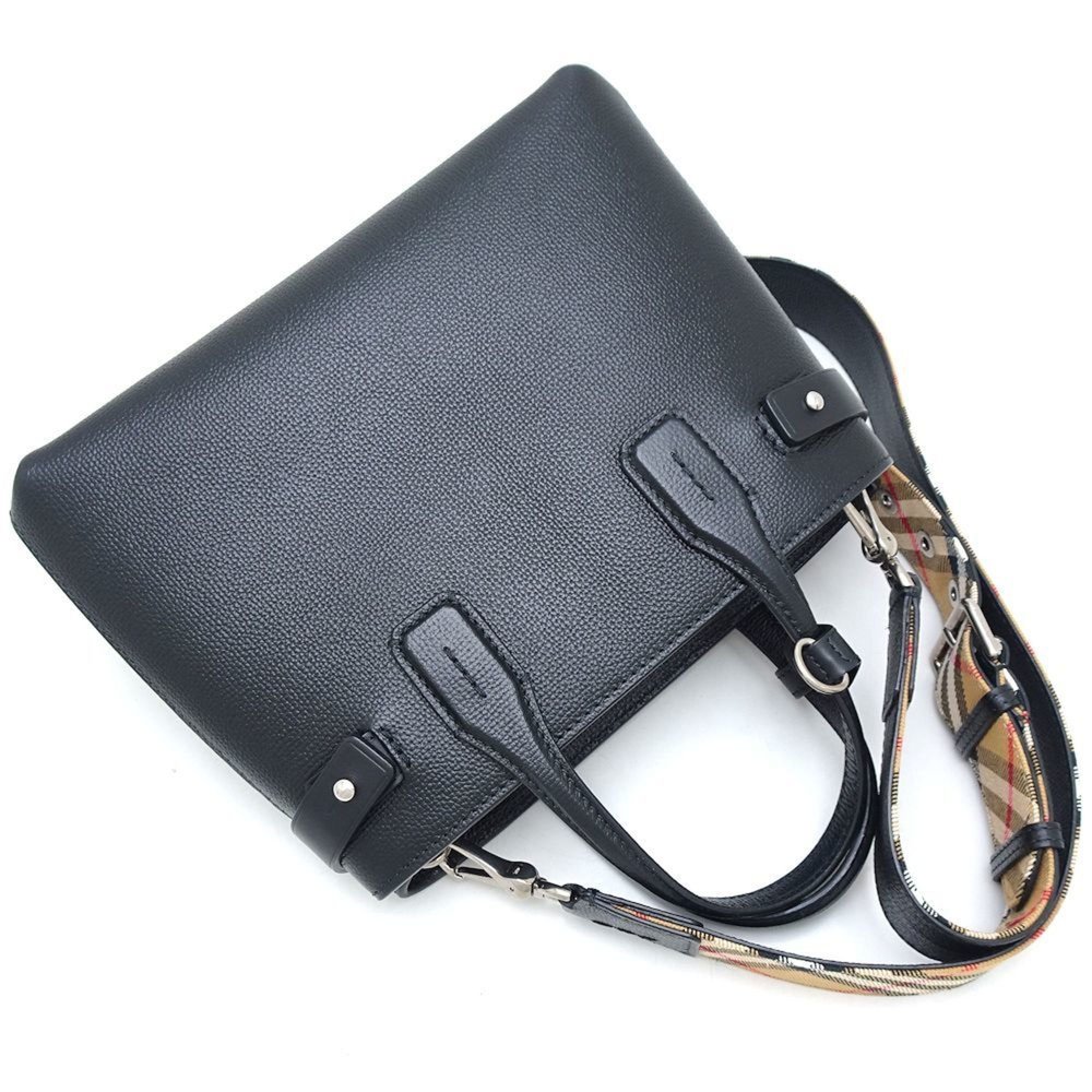 BURBERRY Small Banner 2Way Bag Leather Black - Picture 3 of 10